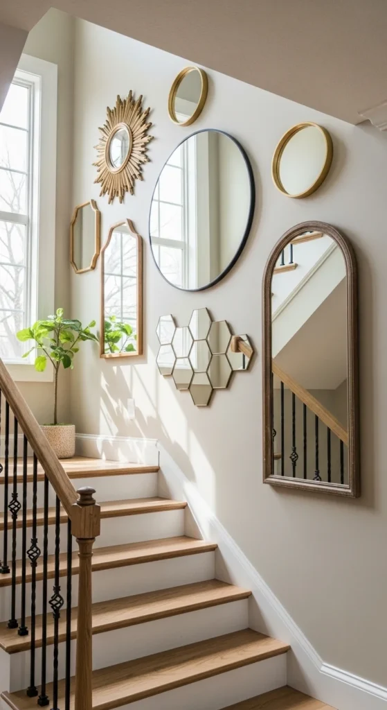 Mirrors in a Staircase Gallery