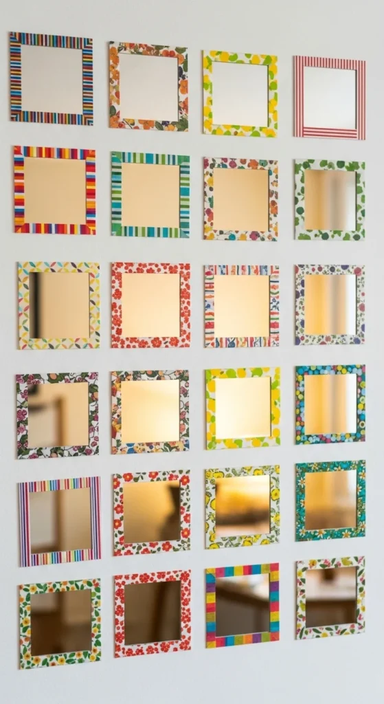 Patterned Washi Tape Mirrors